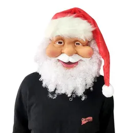 Party Masks Christmas Santa Mask Funny Super Soft Claus Wig Beard Costume Gift Holiday Supply1