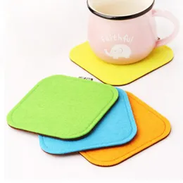 Mats Pads Wholesale-5pcs / Lot Square Felt Cup Home Table Mat Drink Coasters1