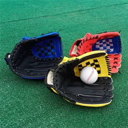 10.5" 11.5" 12.5" PU Thick Baseball Softball Gloves Left Hand Kids Teens Adults Q0114