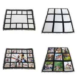 125*150 cm Sublimation Blanko Decke 9 Panels Quadrat DIY Druck Teppiche 15 Panel Quasten Sofa Teppich Samt Checker 47jm G2