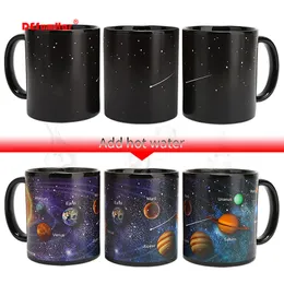 Neues Design Sonnensystem Zauberbecher, Temperaturwechselbecher, Farbchamäleonbecher Wärmeempfindliche Tasse Kaffee Teebecher Neuheitsgeschenk Y200106