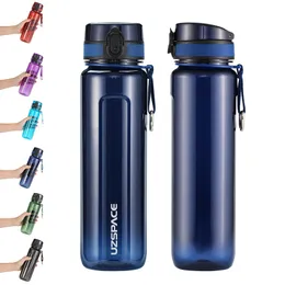 Sport Wasserflasche 500 ml 1000 ml Protein Shaker Outdoor Reise Klettern Fitnessstudio Tritan Kunststoff Getränk Tragbare auslaufsichere Flasche BPA frei 201105