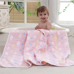 Bebê recém-nascido Swaddle 100% Muslin Algodão 6 Camadas Bebê banho toalha recém-nascido cobertores Bebe recebendo cobertores Wrap infantil 80 * lj201014