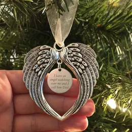 Angel Wings Pendant Ornament Jag har en ängel som tittar över mig och jag kallar honom pappa minnesmärke i våra minnesdekorationer