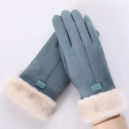 Kobiety Handmade Winter Driving Wodoodporne Wiatroszczelne Rękawiczki Utrzymuj Ciepły ekran dotykowy Faux Suede Rękawica