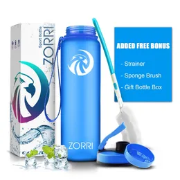 ZORRI New Shaker Sport Borraccia Gourde Acqua + Bottiglie Moda Bpa Free Portatile Turismo e campeggio Bottiglia 1000 ml garraf 201106