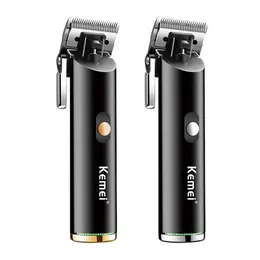 Kemei Barber All-Metal Hair clipper Cord or Cordless Use Trimmer Professional Rechargeable Electric Cutting Machine 220216