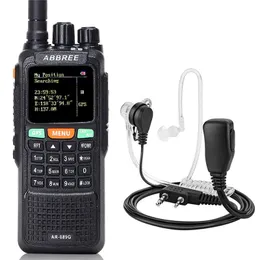 Abbree Ar-889G Walkie Talkie GPS 10Wattts Natt Bakgrundsbelysning Duplex Dual Band Dual Mottagning Ham Cb Radios + Headset