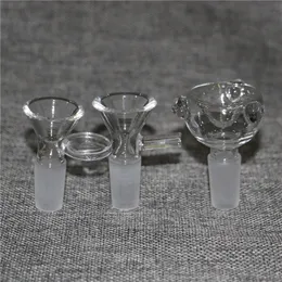 Glass bong bowls slide hookah for water pipes bongs ash catcher smoking bowl joint size 14mm male