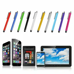 Universal kapacitiv pekskärm penna metall stylus för iPhone iPad Samsung Huawei telefon tablett 10 färger