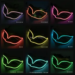 Acessórios de fantasia 10 cores trajes opcionais adereços cosplay máscara brilhante som ativado kitsune máscara el piscando raposa máscara