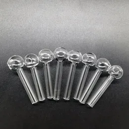 Wholesale Water Pipe Oil Burner 7cm Clear Glass Oil Nail Pipes 8mm Dia Tube 20mm Diameter Ball Burners For Hookah Bong Dab Rig