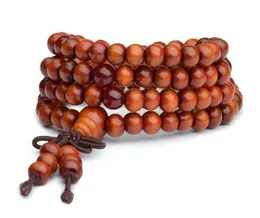 108 *0.6cm Mala Beads Bracelet Prayer Beads Tibetan Buddhist Rosary Wooden Bangle Buddha Jewelry Accessories for Men Women