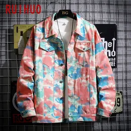 Ruihuo 2020 nova primavera camuflagem casual denim jaqueta homens casaco marca magra fit jaqueta masculina windbreaker homens casacos m- lj201013