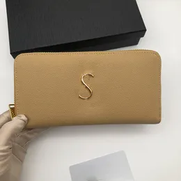 Designer Long/Short Wallet Top Real Leather Plånbok för Women Zipper Long Card Holders Coin Purs Woman visar exotiska kopplingsplånböcker med låda