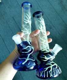 Yeni Klein Tornado Percolator Cam Bong Nargile 8 inç Recycler Su Boruları 14mm Kadın Ortak Yağ Dab Kuleleri Kuvars Banger veya Kase