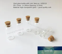 50pcs X 10ml Glass Jars Cork Stopper Ornaments DIY Small Cheap Mini Containers Message Vials Popular Mason Jar Decoration Bottle