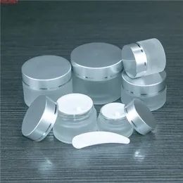 10pcs 5ml 10ml 20ml 50ml Glass Cream Jars Silver Leakage Proof Cap Skin Care Eye Face Cosmetic Containers Bottleshigh quantity