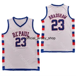 2020 Depaul Blue Demons 농구 저지 NCAA College 23 Bradshaw White 모든 스티치 및 자수 크기 S-3XL