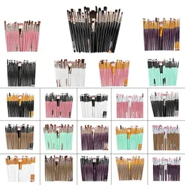 Escovas de maquiagem de 20pcs Conjunto de sombra ocular Poweeliner Eyeliner Eyelash Magiz Brush Brush Cosmetic Beauty Tool Kit