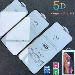 5D полное покрытие изогнутое закаленное стекло экрана экрана пленка для iPhone 12 Pro Max 11 x 7 8 плюс
