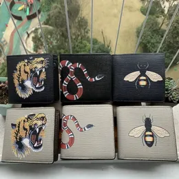 Snake in pelle tigre portafoglio d api Stili lunghi corti unisex supporto per carta scatola regalo caffe nero