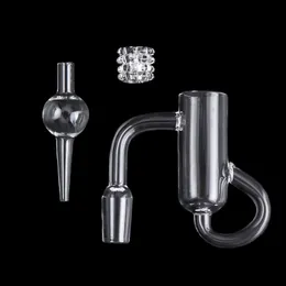 Hookahs Knot Recycler Quartz Banger 10mm 14mm 18mm Male Female Quartz Diamond Loop BangerWith Bubbler Carb Cap WithQuartz Insert For Water Bongs