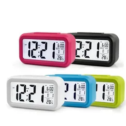 LED digital väckarklocka Studentbordsklocka med temperaturkalender Snooze-funktionsklockor för resor hemmakontor RRE3120