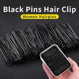 200pcs/セット女性のための黒いヘッドピースヘアクリップレディボビーピン目に見えない波のヘアグリップバレットヘアリップクリップアクセサリー