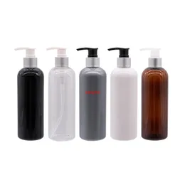 シルバーローションポンプの高品質のペット化粧品の瓶の付いているペットの空のプラスチック製の構造物石鹸容器300ml x 12色の旅行のびんのパッケージ