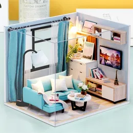 Cutebee Doll House Furniture Miniature Dollhouse DIY Miniature House Toys for Children DIY Dollhouse Gift for Birthday H18-4 LJ200909