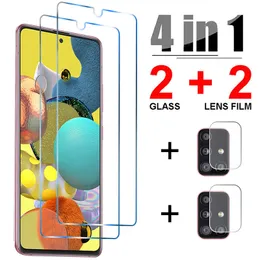 4in1 Tempered Glass for Samsung A52 A32 A72 A42 A12 5G Camera Lens Screen Protector for Samsung A21S A51 A71 A31 A41 A11 Glass AAA