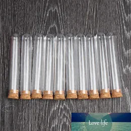 10pcs/lot Transparent Plastic Round Bottom Test Tube with Cork Stoppers Empty Scented Tea Tubes Like Glass 18x105mm
