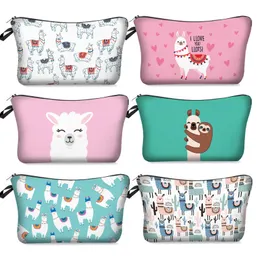 Free Shipping ePacket New Large Capacity Korean version Of Digital Printing Alpaca/Grass Mud Horse/Llama Cosmetic Bag Portable Bag!