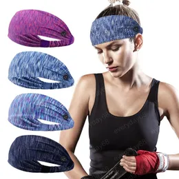 Knapp Huvudband Ställ in Non Slip Elastic Hairdands med knappar Hårtillbehör för kvinnor Män Svettband Yoga Sport Head Wrap
