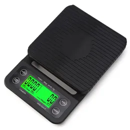 3kg 0.1g Digital Kitchen Food Scale Timer Caffè Bilancia con Ciotola Y200328