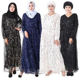 Ethnic Clothing Cearów Abaya Muslim Women Tassel Long Sleeve Maxi Dress Islamski Kaftan Jilbab Dubai Szata Suknia koktajlowa Caftan Ramadan