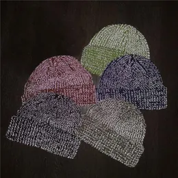 2020 Varma Kvinnors Reflekterande Beanie Hat Svart Blå Vinter Höst Stickad Hat Czapka Zimowa Sombreros De Mujer Chapeau Femme