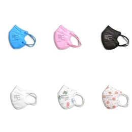 Kinder-KN95-Maske, staubdicht, Anti-Smog und atmungsaktiv, niedliche gleichfarbige Seil-Gesichtsmasken