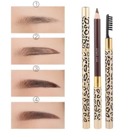 Free Shipping ePacket New Arrival Flamingos Leopard New Professional Make-up Eyebrow Pencil & Brush!Black/Brown/Gray