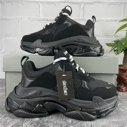 Paris Casual Shoes Triple-S Clear Sole Trainers Dad Shoe Sneaker Black Green Crystal Bottom Mens Womens Superior Quality Chaussures