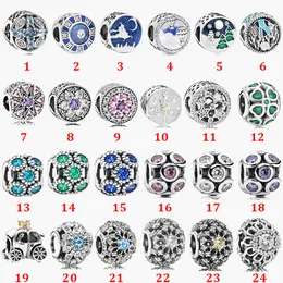 Fine jewelry Authentic 925 Sterling Silver Bead Fit Pandora Charm Bracelets Blue Clover Magic Flying Carpet Journey Safety Chain Pendant DIY beads