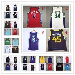 Stitched 75th City Edition baskettröjor LBJ Kevin Stephen Durant Curry Jimmy Ja Butler Morant Lonzo Antetokounmpo Ball Jokic Edwards Young Ayton FOX Embiid