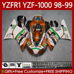 Kit de corpo OEM para Yamaha YZF-1000 YZF-R1 YZF 1000 CC R1 1998 Dark Orange 1999 2000 2001 Bodywork 82No.131 YZF R1 1000CC 98-01 YZF1000 YZFR1 98 99 00 01 Motocicleta