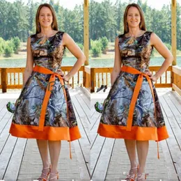 Country Style Camo Kısa Nedime Elbiseleri Diz Uzunluğu Artı Boyut Hizmetçisi Onur Düğün Önlükleri Ucuz 322