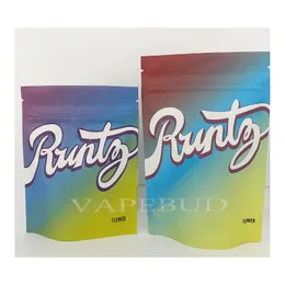 3,5g 7G Witz's Up Weiß Rosa Runtz Mylar Cookie-Taschen mit Aufkleber Kalifornien SF Geruchssicher Custom Vape Box Verpackung