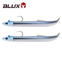 Blux Flash Sand Eel Eel 14G / 27G Soft Fishing Lure Tail Tail Pead Hook Minnow Cebo artificial Agua salada Mar Bajo Baja Bañador Tackle Gear 211224