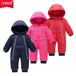 Iyeal Barn Barnkläder Vinter Snowsuit Duck Down Romper Outdoor Toddler Flickor Overaller för Boys Kids Jumpsuit 1-4 år 201028