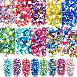 Mixed Size AB Colorful Crystal Nail Art Rhinestones Non Hotfix Flatback Glass Stones 3d Glitter Decorations Gems for DIY Nails