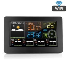 Fanju W4 Wifi Clock Humidity Pressure Weather Forecast Digital Alarm Clock Temperature with Wireless Sensor 201222